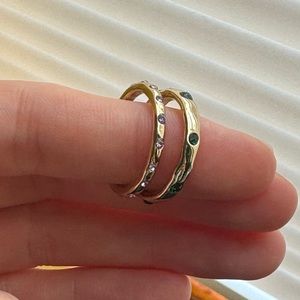 Other Stories Stone Studded Ring Set / Size M